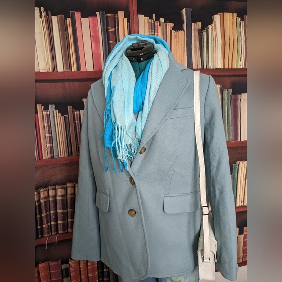 LLBean Robin Egg Blue Wool Coat - Picture 4 of 10